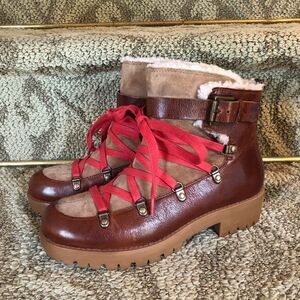 Nine West Hiking Boots Size 6.5 Brown Orynne
